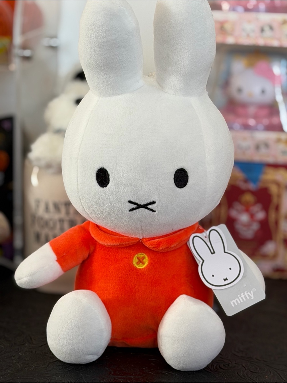 miffy Bunny in White w/ Orange,Blue or Yellow fit your choice sits 11.5 inches